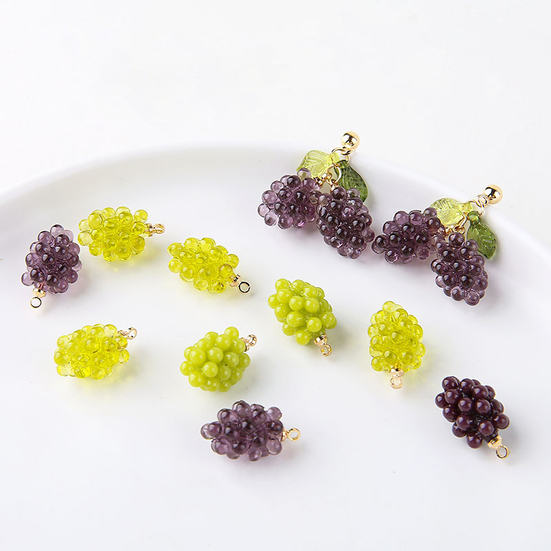 Resin Art Keychain - 6 szt. Urocze Małe Winogronka z