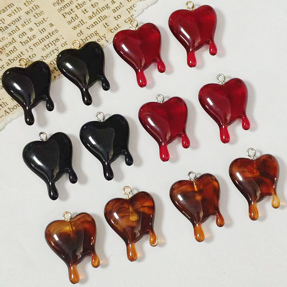 Resin Art Heart - 10 szt. Zawieszki z żywicy w