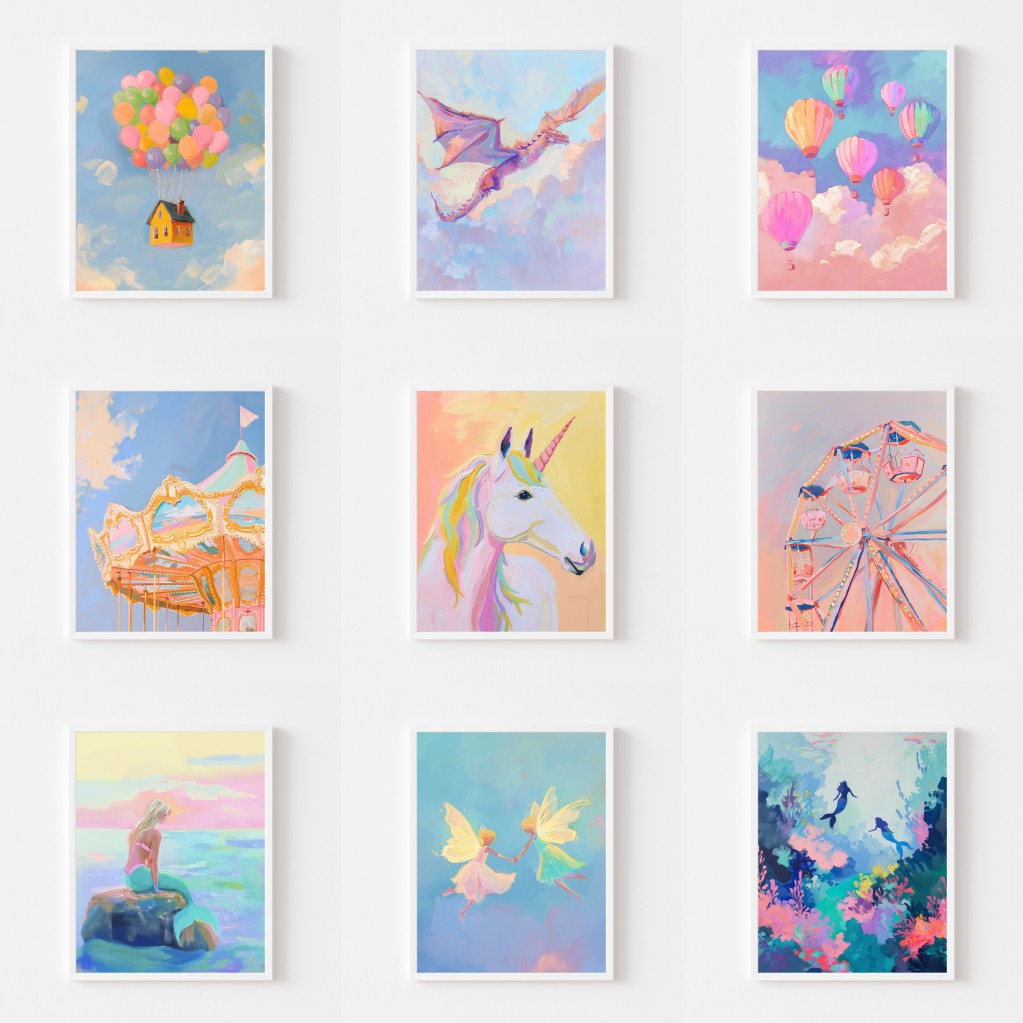Resin Art World - Magiczny Pastelowy Plakat na Ścianę, Bajkowy