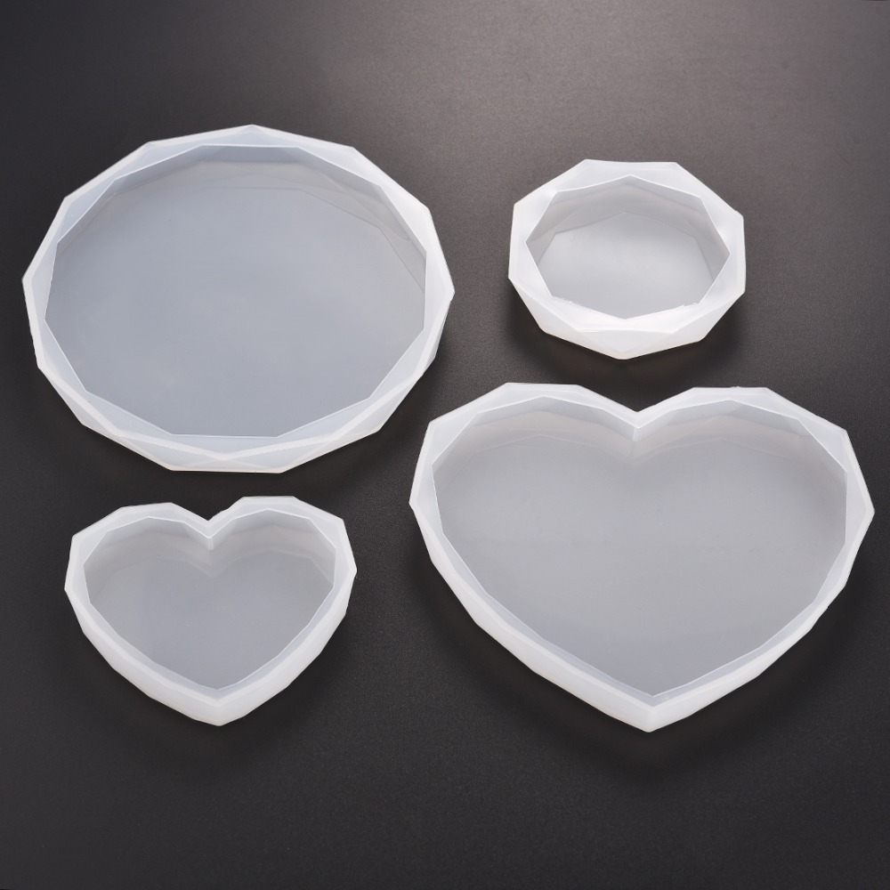 Resin Art Heart - Forma silikonowa do żywicy, okrągła, w