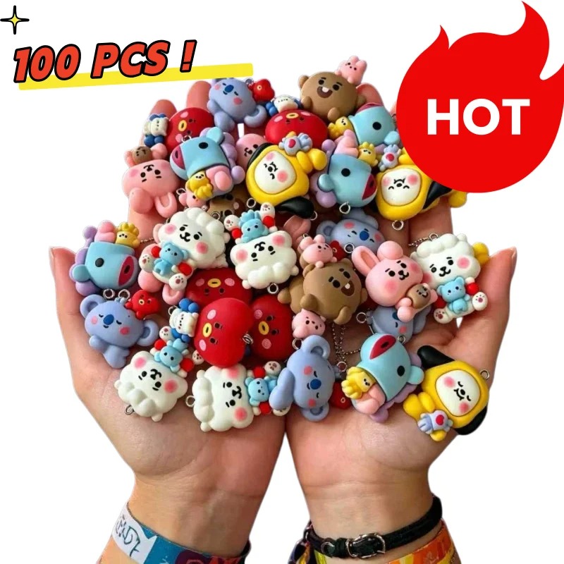 Resin Art Store - 7 szt. BT21 Żywiczne Charmsy z