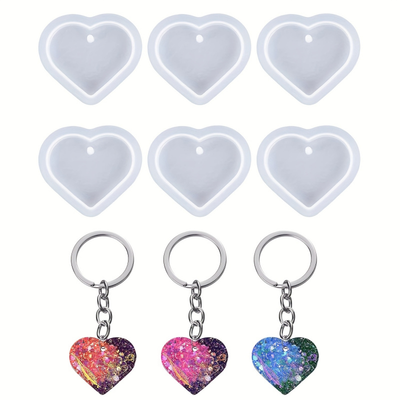 Resin Art Heart - Zestaw 6 foremek z żywicy w