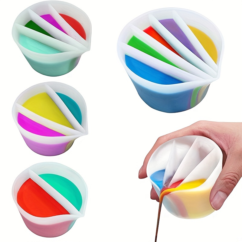 Resin Art Pouring - 4 szt. Wielorazowe kubki z przegródkami