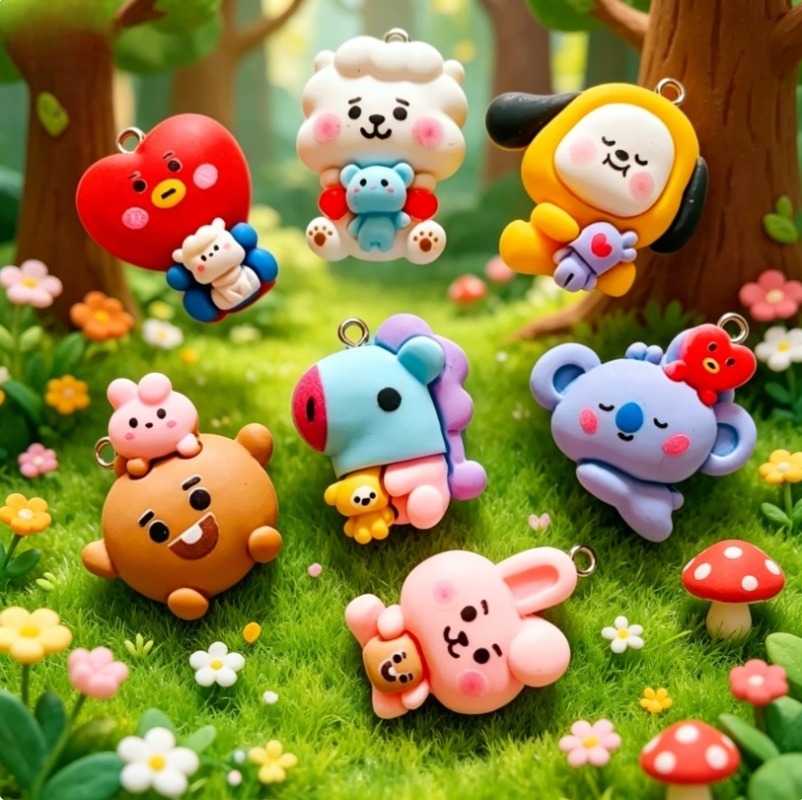 7 szt. BT21 Żywiczne Charmsy z – Resin Art Store recenzja i cena