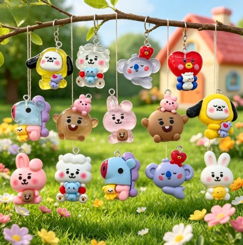 7 szt. BT21 Żywiczne Charmsy z – Resin Art Store recenzja i cena
